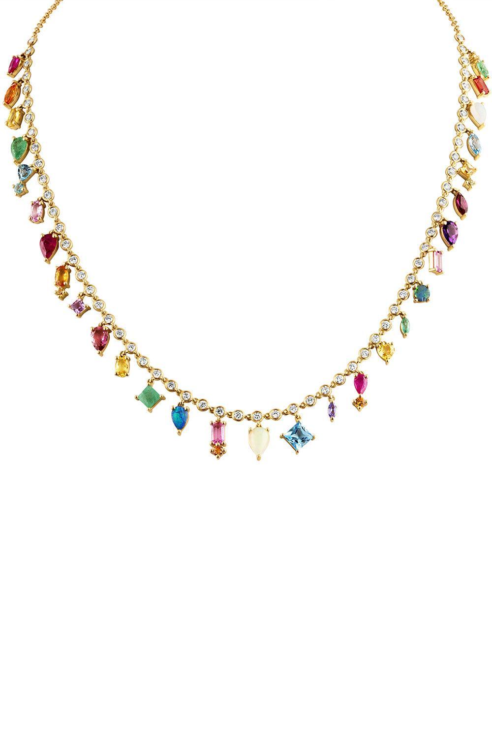 Rainbow Collar Necklace-YELLOW GOLD-16-JEWELRYFINE JEWELNECKLACE O-EDEN PRESLEY