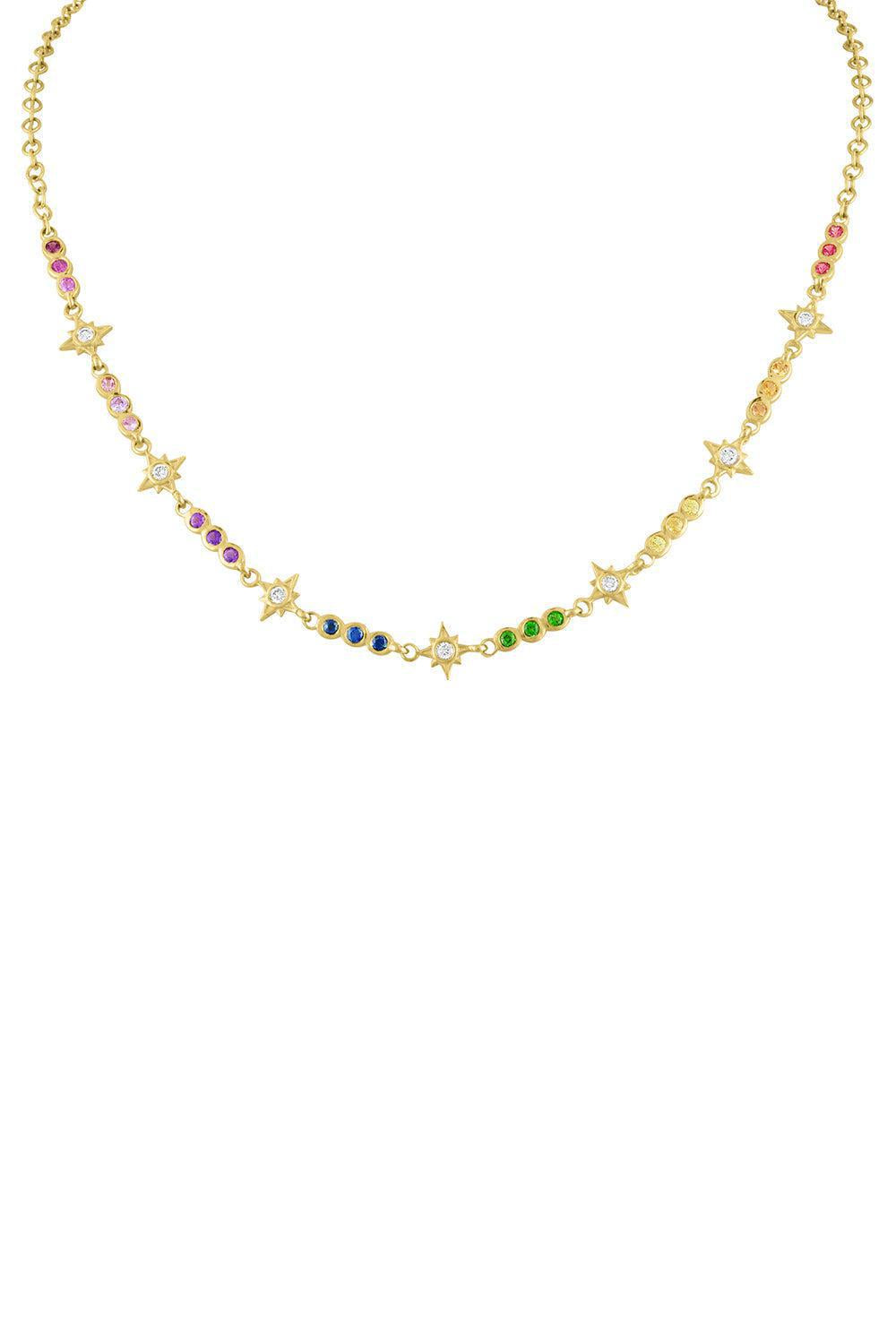 EDEN PRESLEY-Rainbow Stars Necklace-YELLOW GOLD