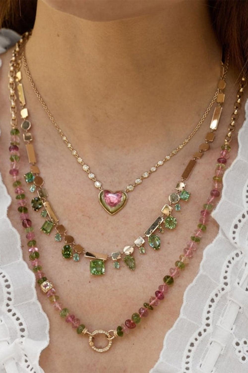 Tourmaline Heart Necklace-YELLOW GOLD-16-JEWELRYFINE JEWELNECKLACE O-EDEN PRESLEY