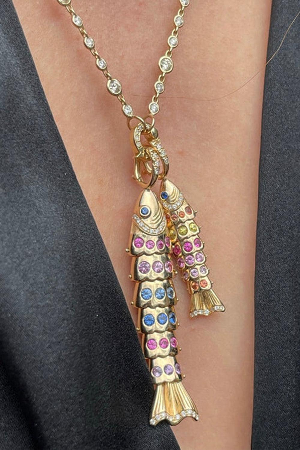 Large Pastel Swedish Fish Pendant-YELLOW GOLD-JEWELRYFINE JEWELPENDANT-EDEN PRESLEY