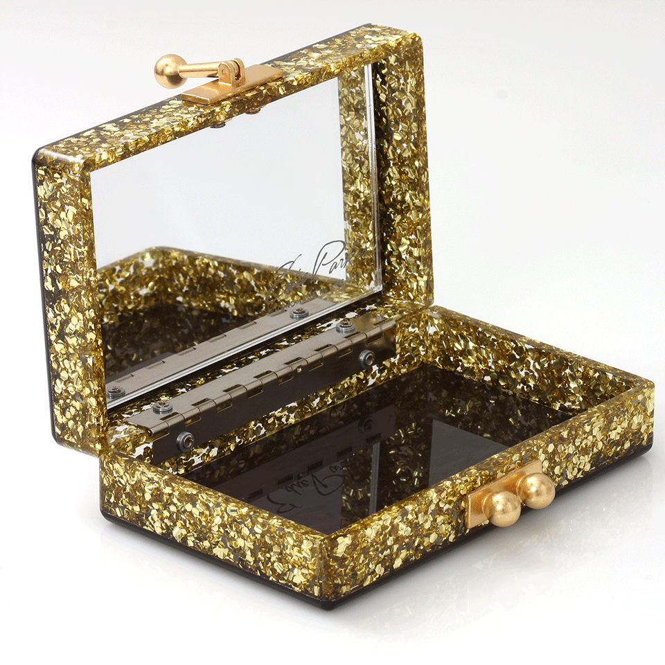 EDIE PARKER-Minnie Ribbon Clutch-BROWN