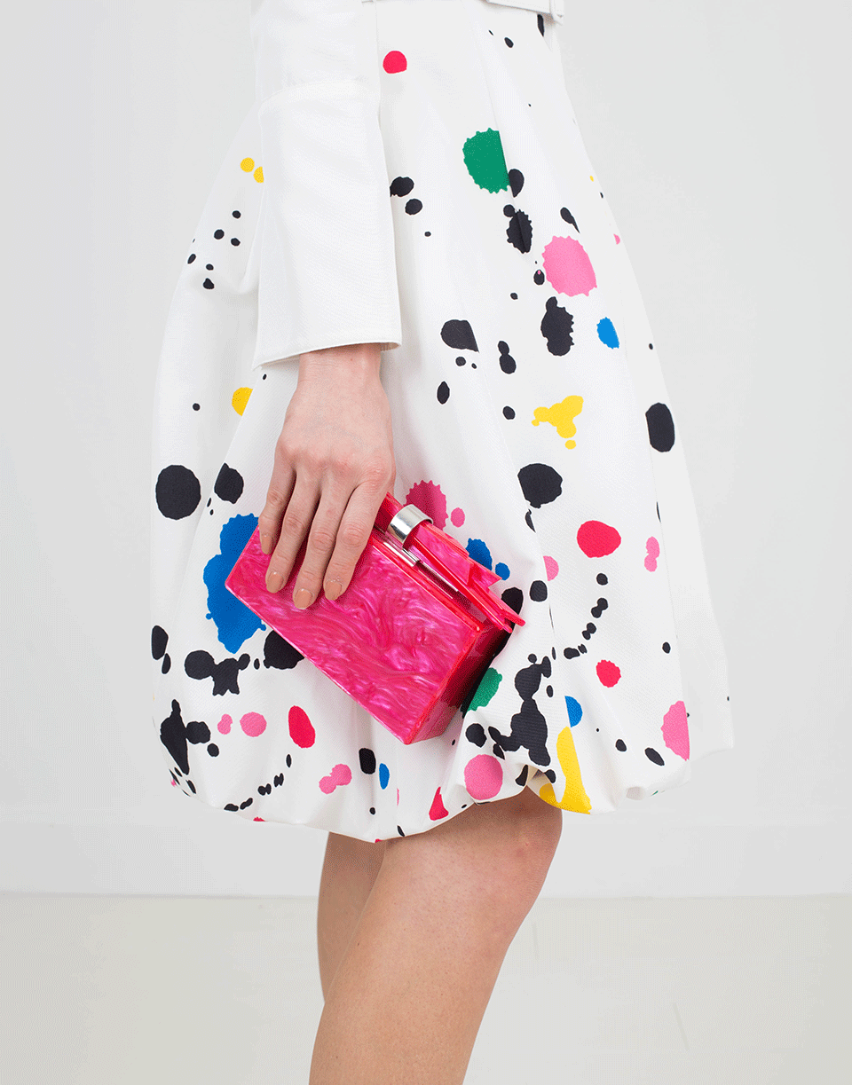 EDIE PARKER-Wolf Acrylic Clutch-HOT PINK