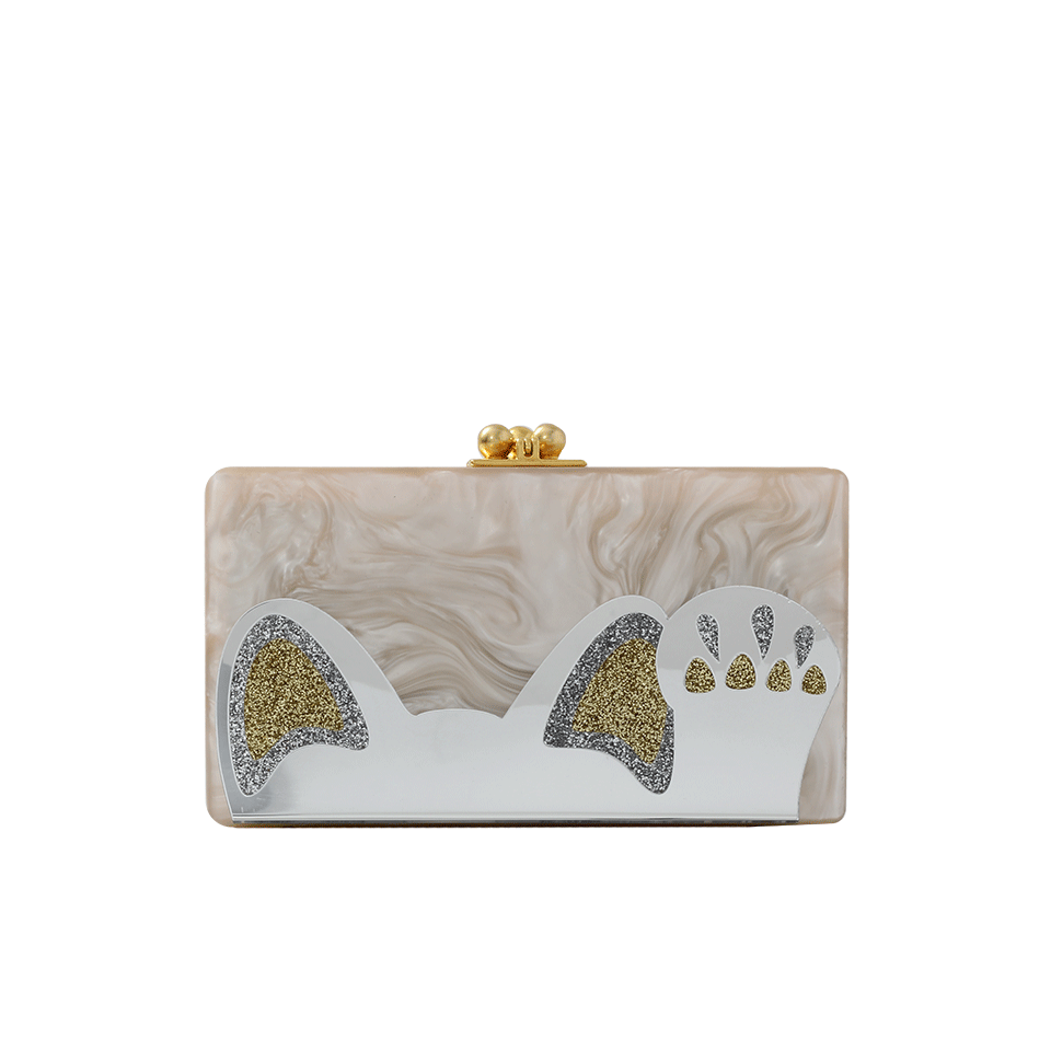 EDIE PARKER-Jean Beckoning Cat Clutch-NUDE