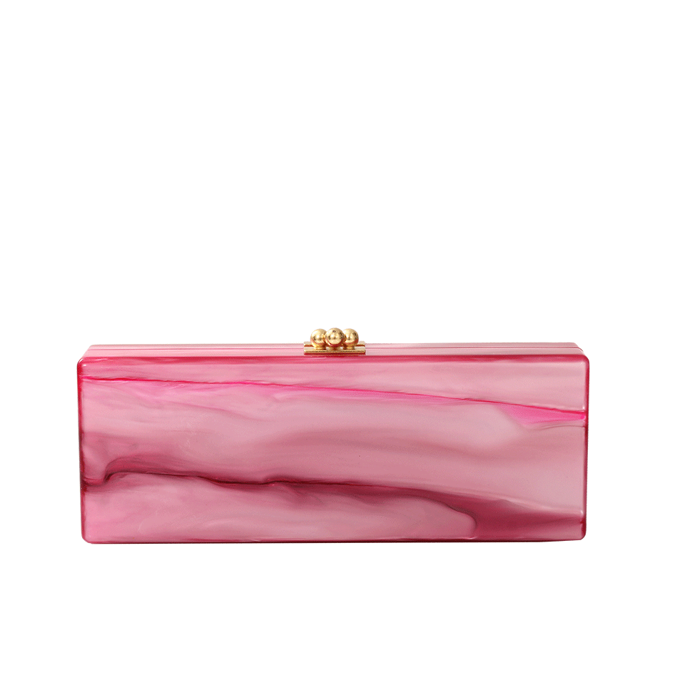 EDIE PARKER-Flavia Stripe Clutch-RED TYE