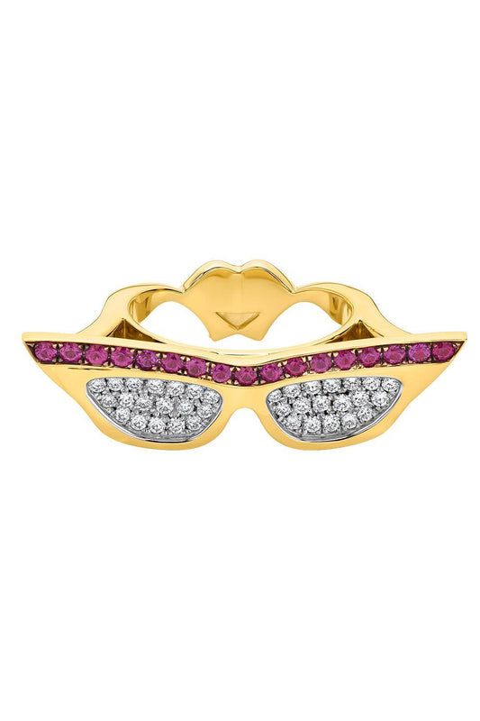 Diamond Sapphire Rim Sunglass Ring-YELLOW GOLD-7-JEWELRYFINE JEWELRING-EDINA KISS