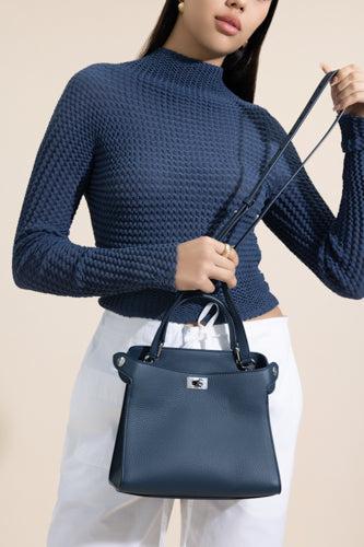 Lutece Mini Bag - Navy-BLUE-HANDBAGTOP HANDLE-MICHINO
