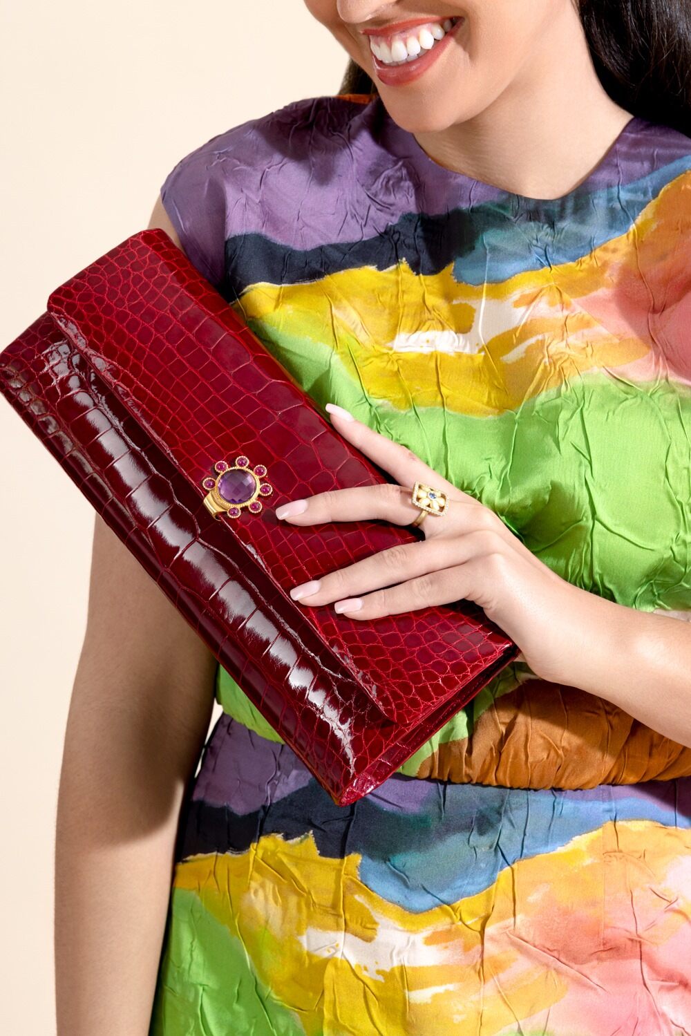 Classic Roll Clutch-RED-HANDBAGCLUTCHES-JADA LOVELESS