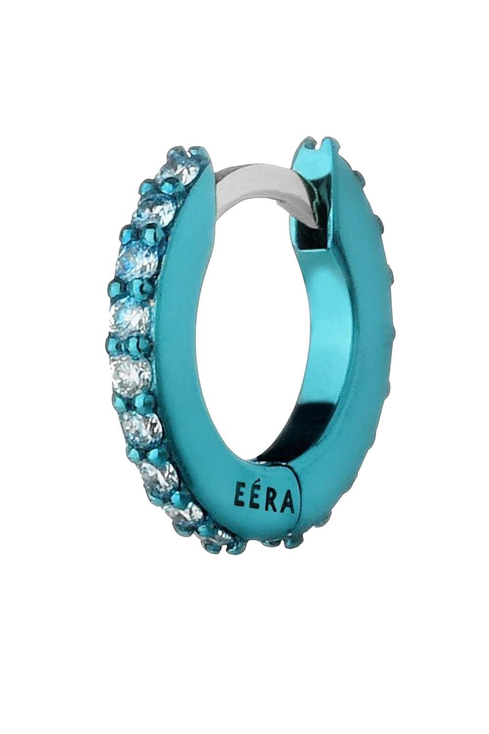 Mini Light Blue EÉRA Huggie-WHITE GOLD-JEWELRYFINE JEWELEARRING-EÉRA