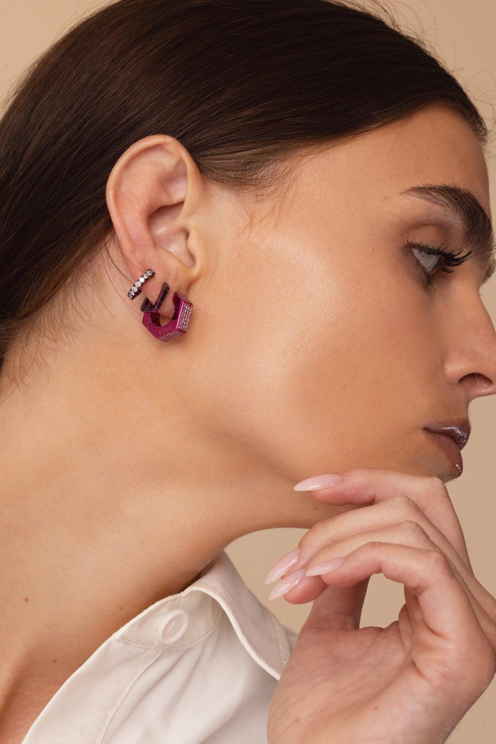 EÉRA-Fuschia Dado Earring-WHITE GOLD