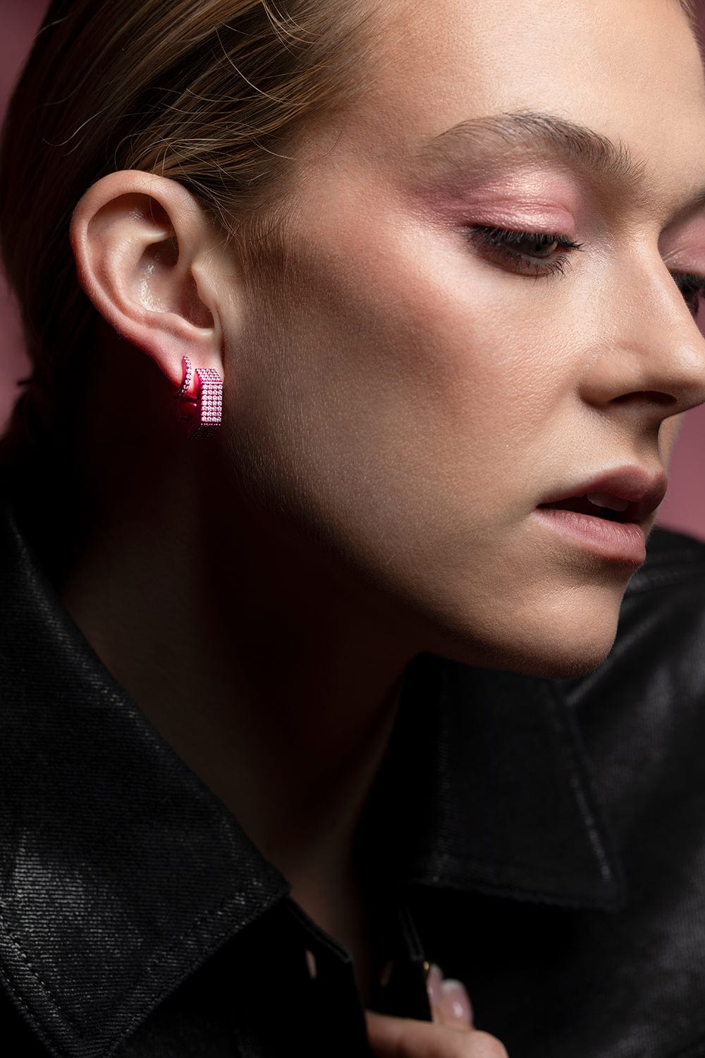 EÉRA-Fuschia Mini Earcuff-WHITE GOLD