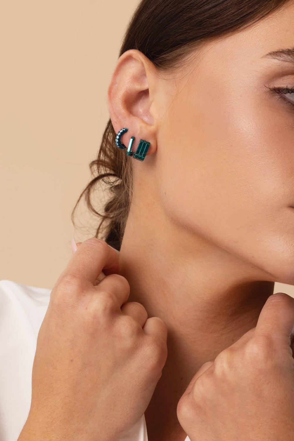EÉRA-Light Blue Mini Earcuff-WHITE GOLD