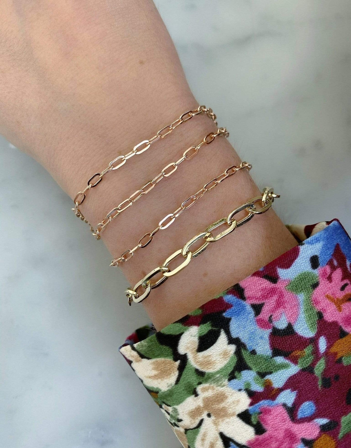EF COLLECTION-Mini Link Bracelet-ROSE GOLD