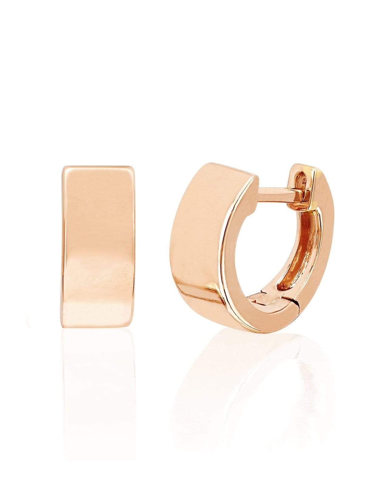 EF COLLECTION-Gold Jumbo Huggie Earrings-ROSE GOLD