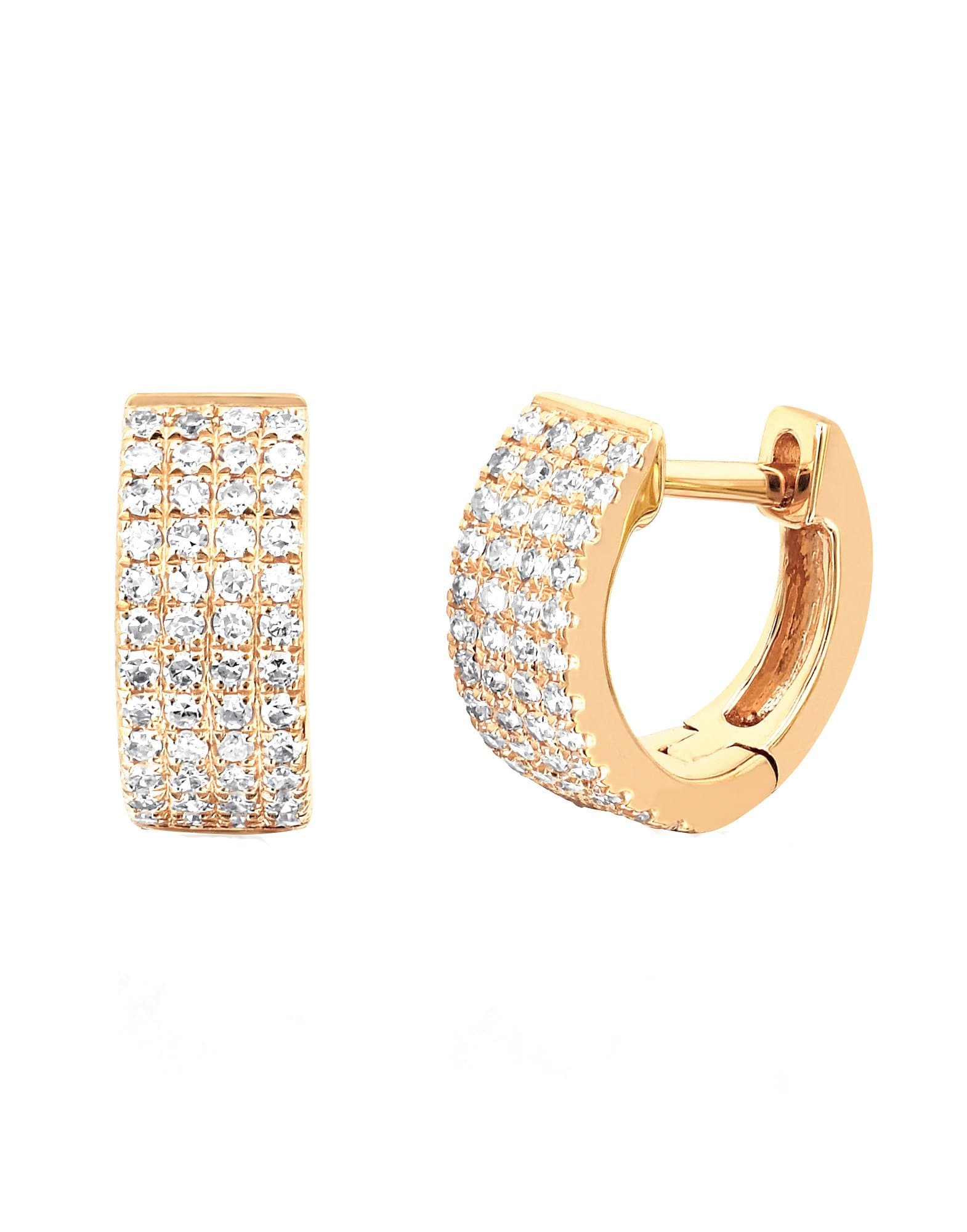 EF COLLECTION-Diamond Jumbo Huggies-YELLOW GOLD