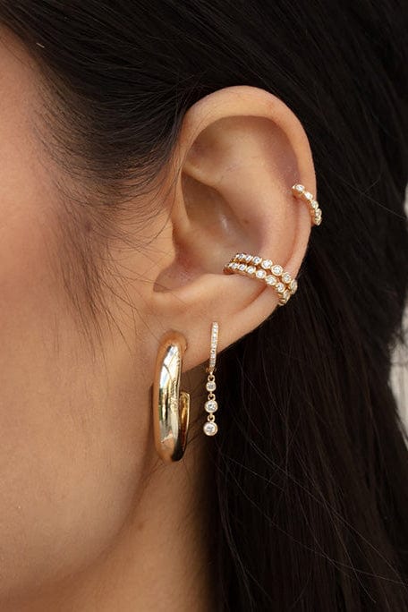 EF COLLECTION-Jumbo Bubble Hoops-YELLOW GOLD