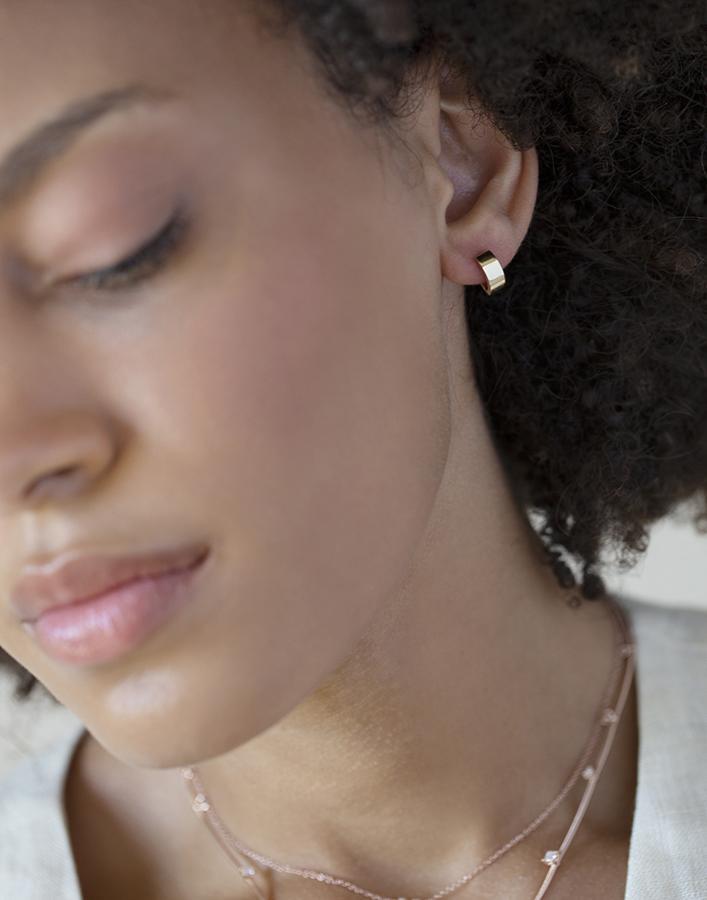 EF COLLECTION-Solid Gold Jumbo Huggies-YELLOW GOLD