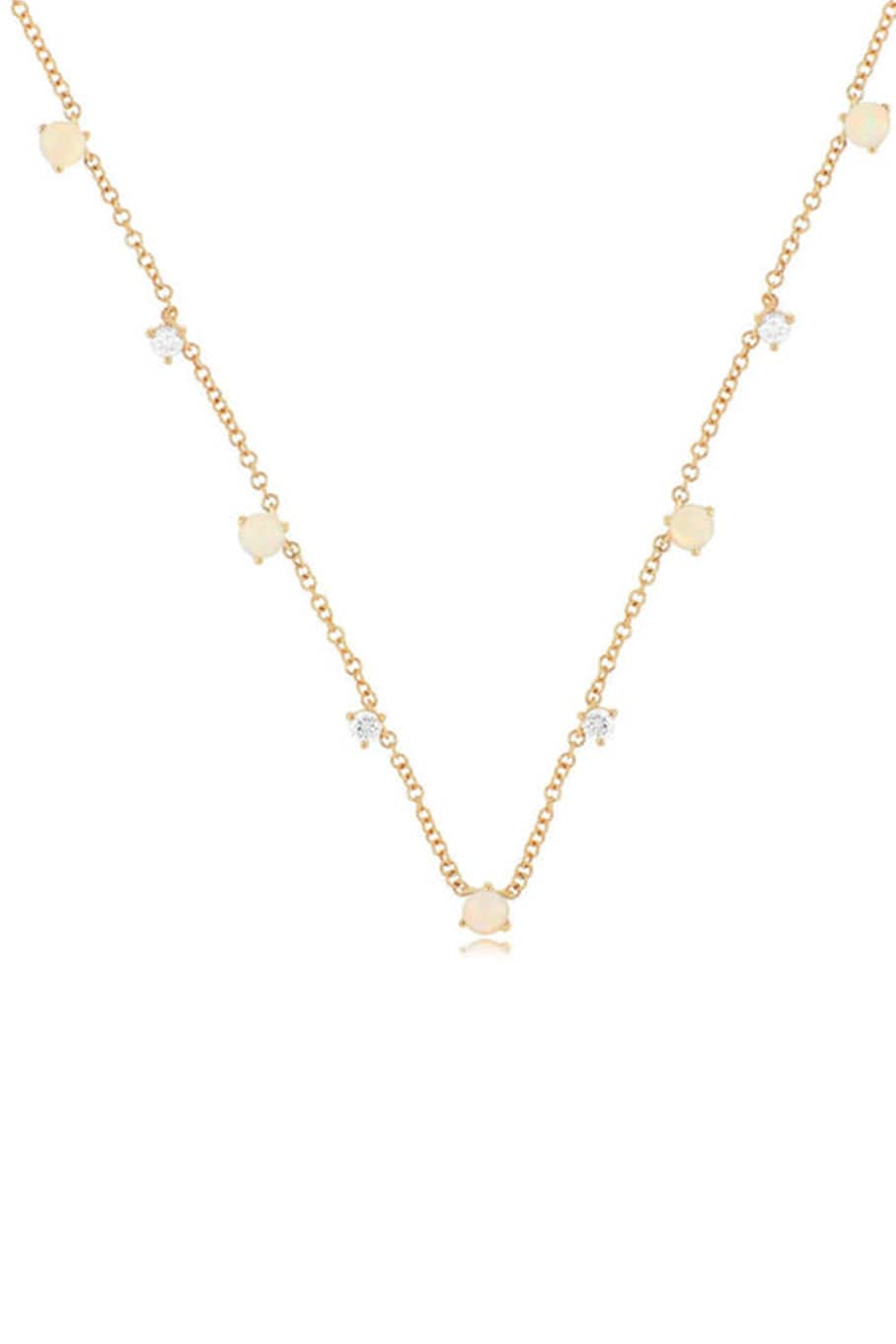 EF COLLECTION-Multi Opal and Diamond Necklace-ROSE GOLD