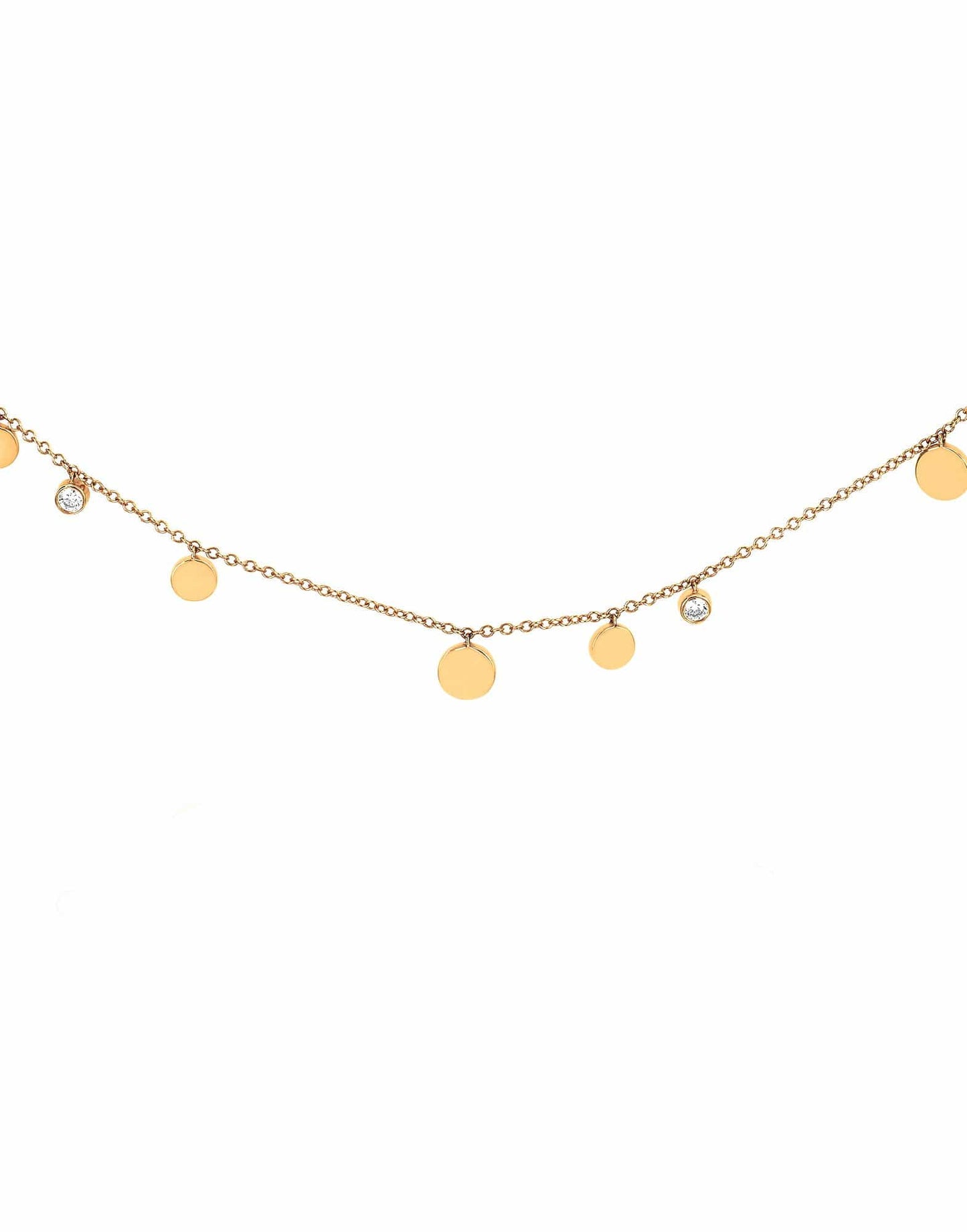 EF COLLECTION-Diamond Confetti Necklace-YELLOW GOLD