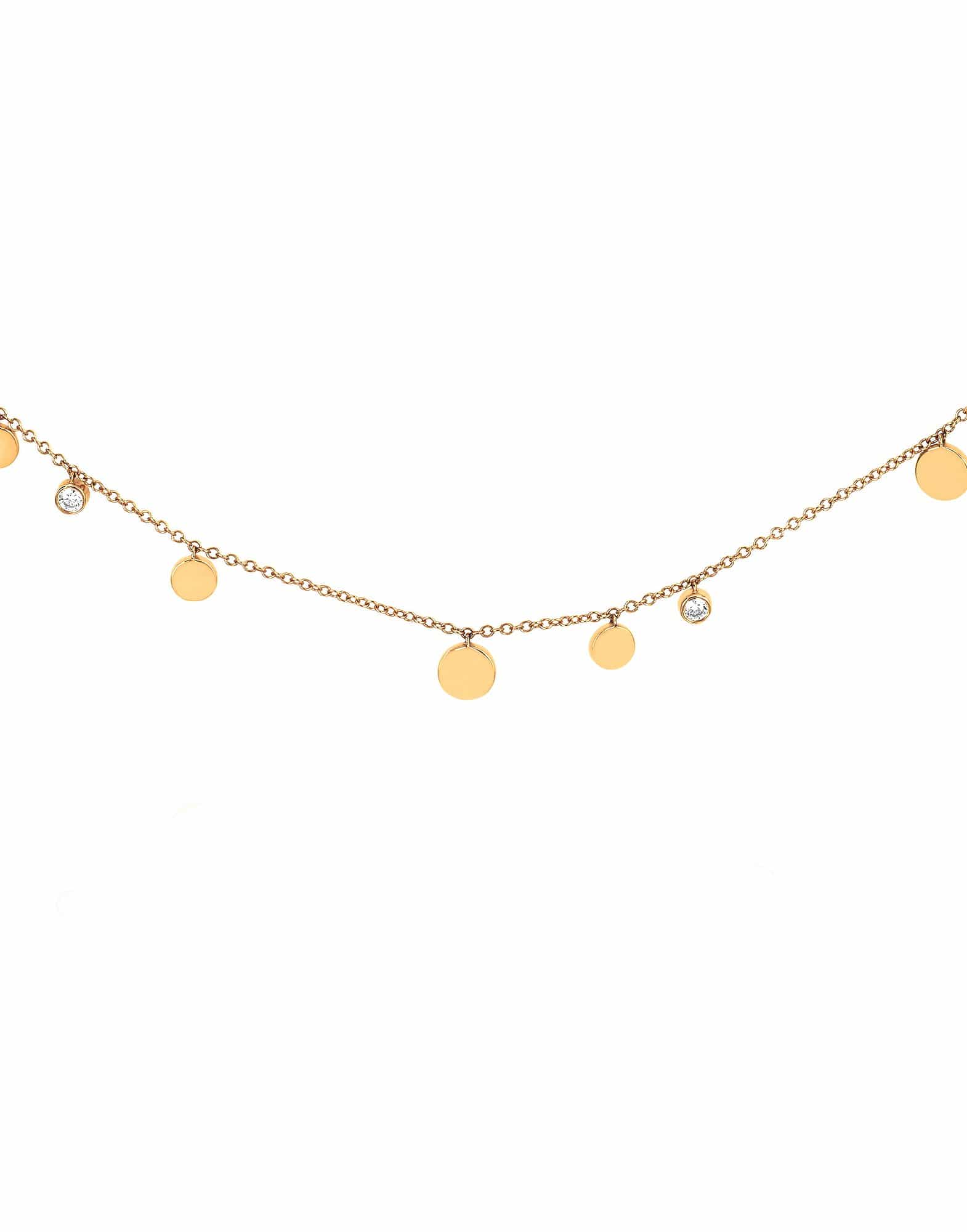 EF COLLECTION-Diamond Confetti Necklace-YELLOW GOLD