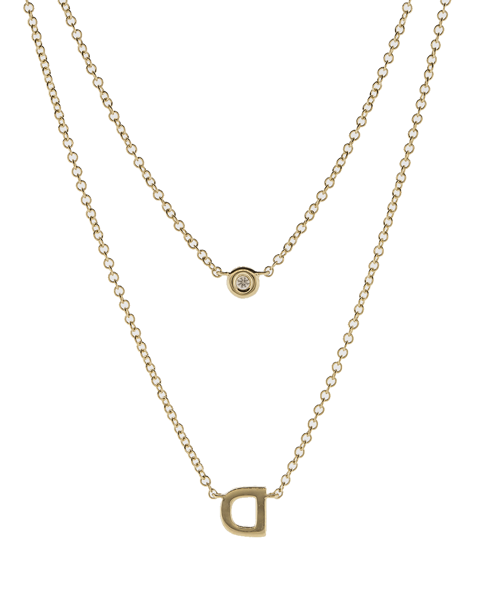 EF COLLECTION-Diamond Initial D Choker Necklace-YELLOW GOLD