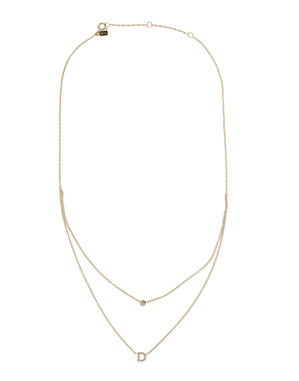 EF COLLECTION-Diamond Initial D Choker Necklace-YELLOW GOLD