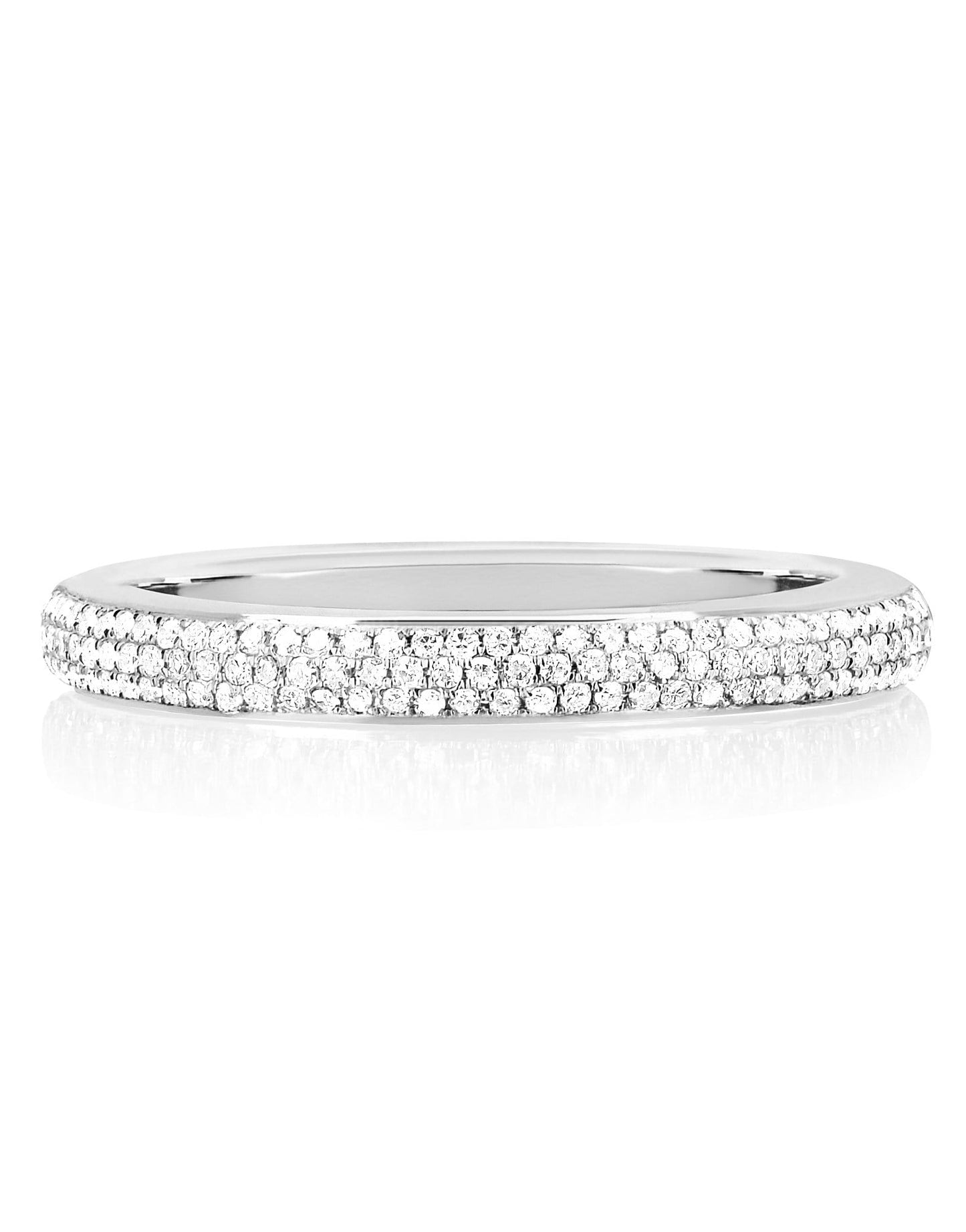EF COLLECTION-Diamond and Turquoise Enamel Band Ring-WHITE GOLD
