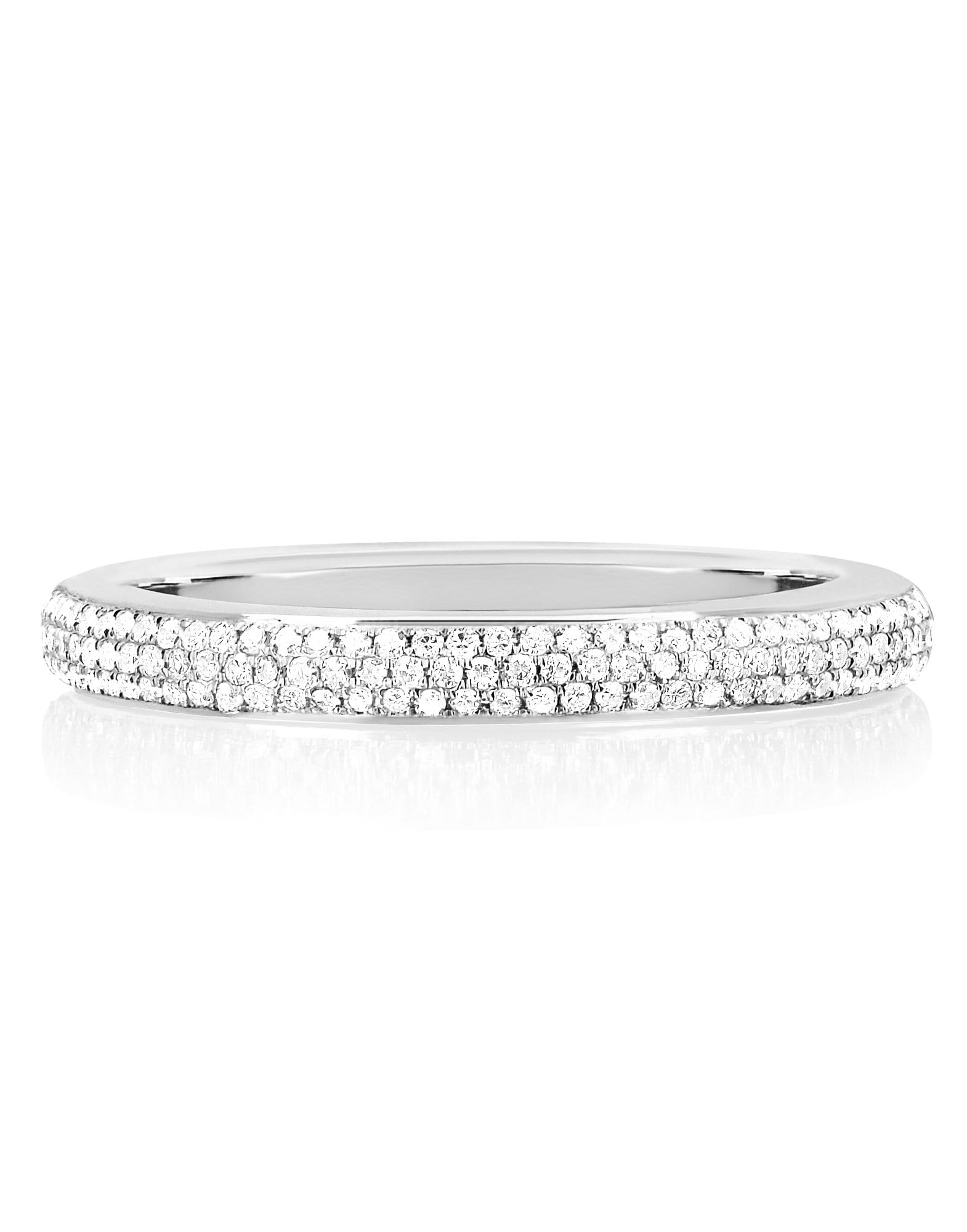 EF COLLECTION-Diamond and Turquoise Enamel Band Ring-WHITE GOLD