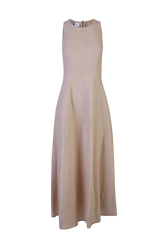 Sleeveless Midi Dress - Sand-SAND-38-CLOTHINGDRESSCASUAL-ELEVENTY