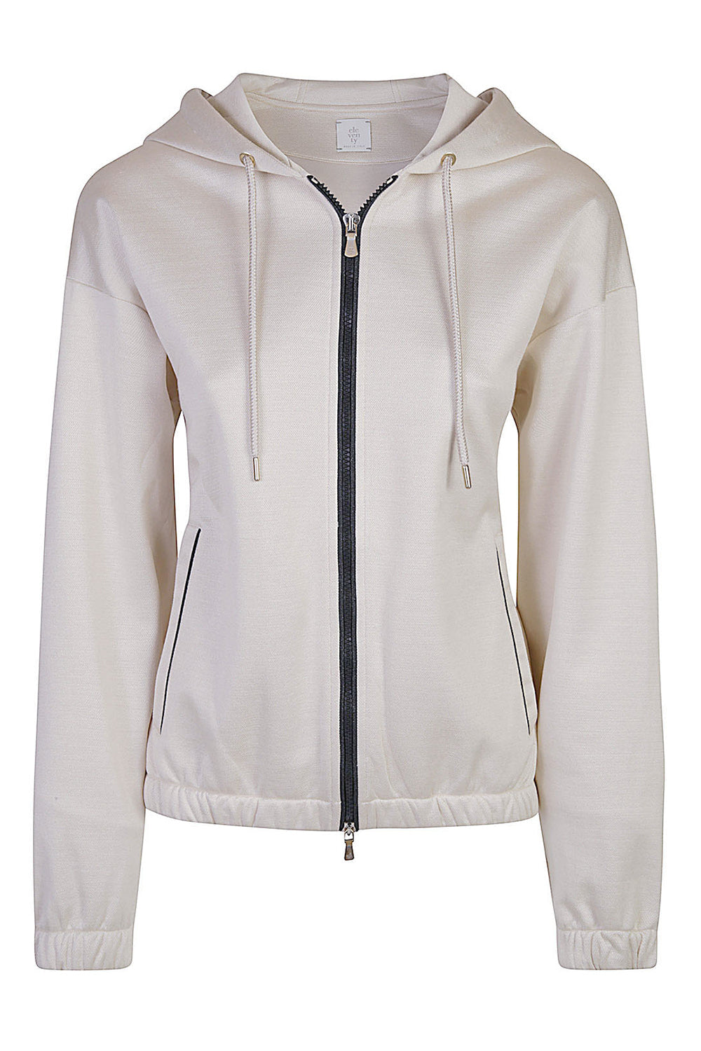 Zip-Up Hoodie-SAND-XS-CLOTHINGJACKETCASUAL-ELEVENTY