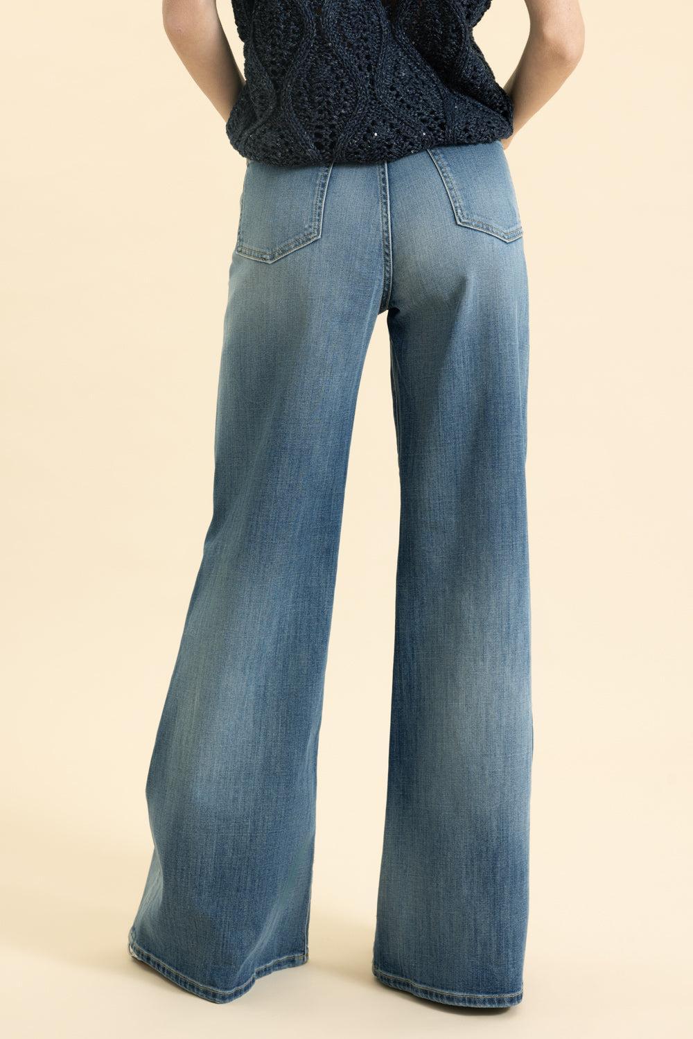 Crop Flare Jean - Blue-BLUE-36-CLOTHINGPANTDENIM-ELEVENTY