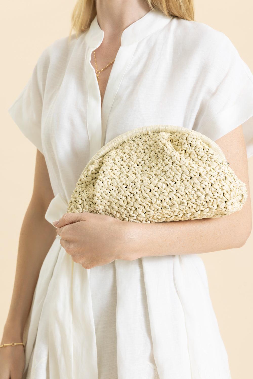 Raffia Clutch-IVORY-HANDBAGCLUTCHES-ELEVENTY