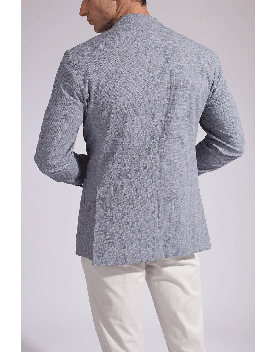 ELEVENTY-Seersucket Jersey Jacket-