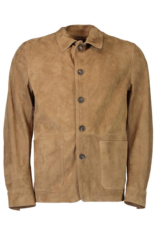 Classic Button Front Shirt - Brown-BROWN-48-MENSCLOTHINGJACKET-ELEVENTY