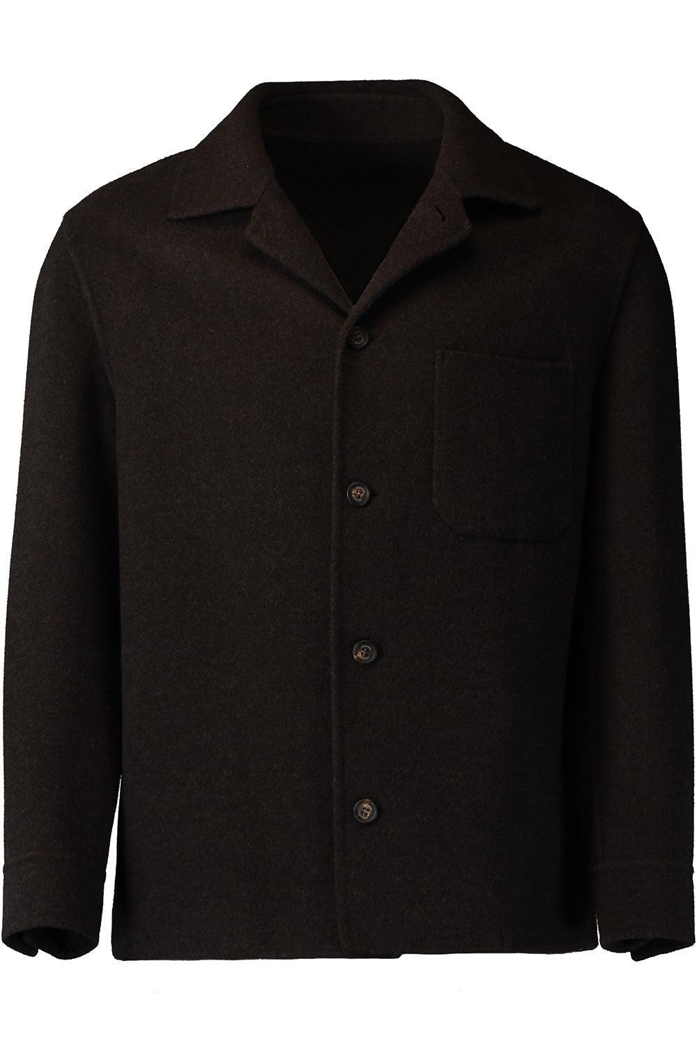 Button Front Collar Jacket-BROWN-50-MENSCLOTHINGJACKET-ELEVENTY
