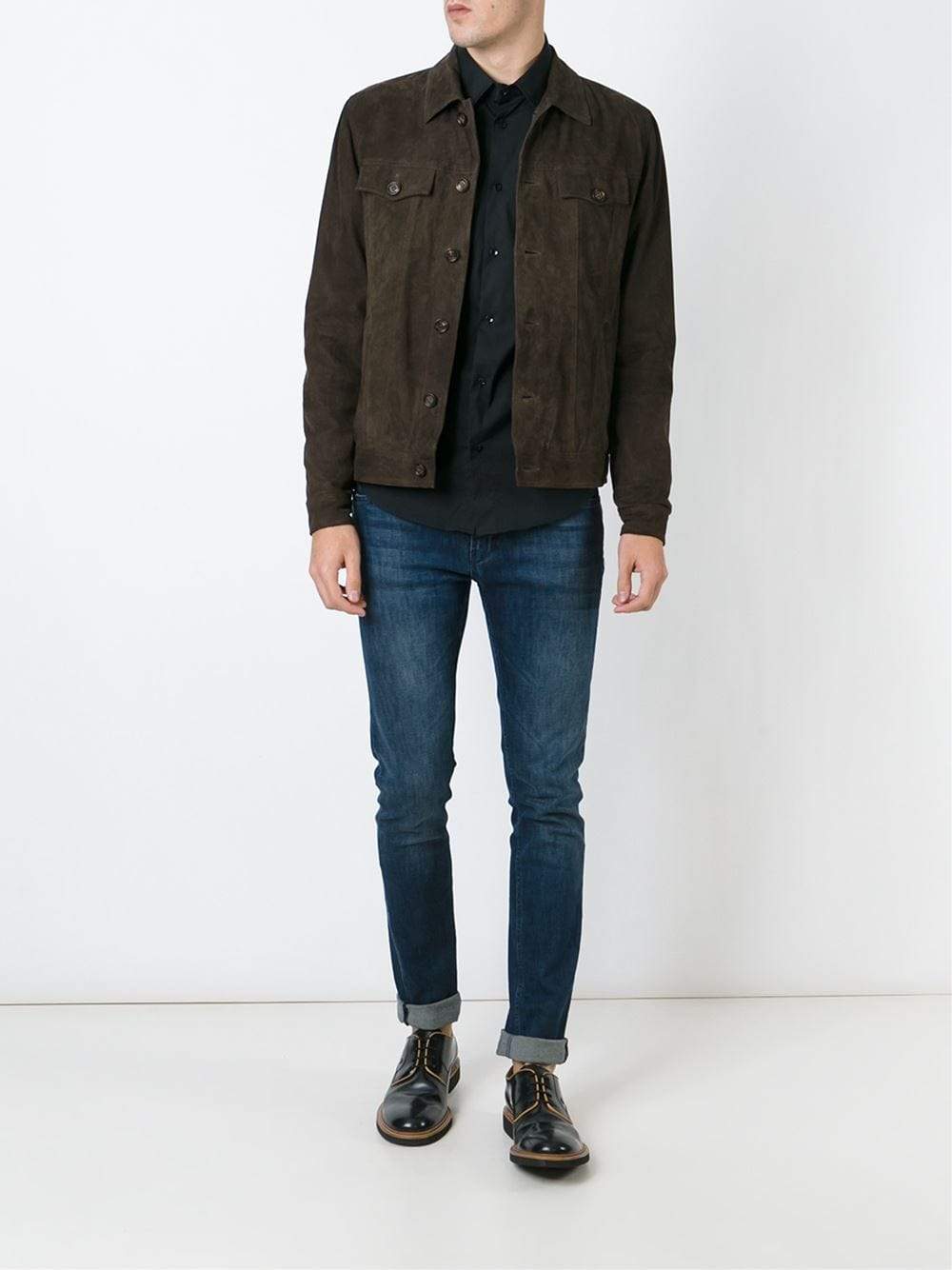 ELEVENTY-Perforated Suede Jacket-
