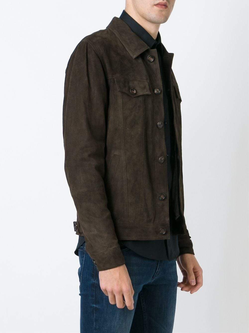 ELEVENTY-Perforated Suede Jacket-