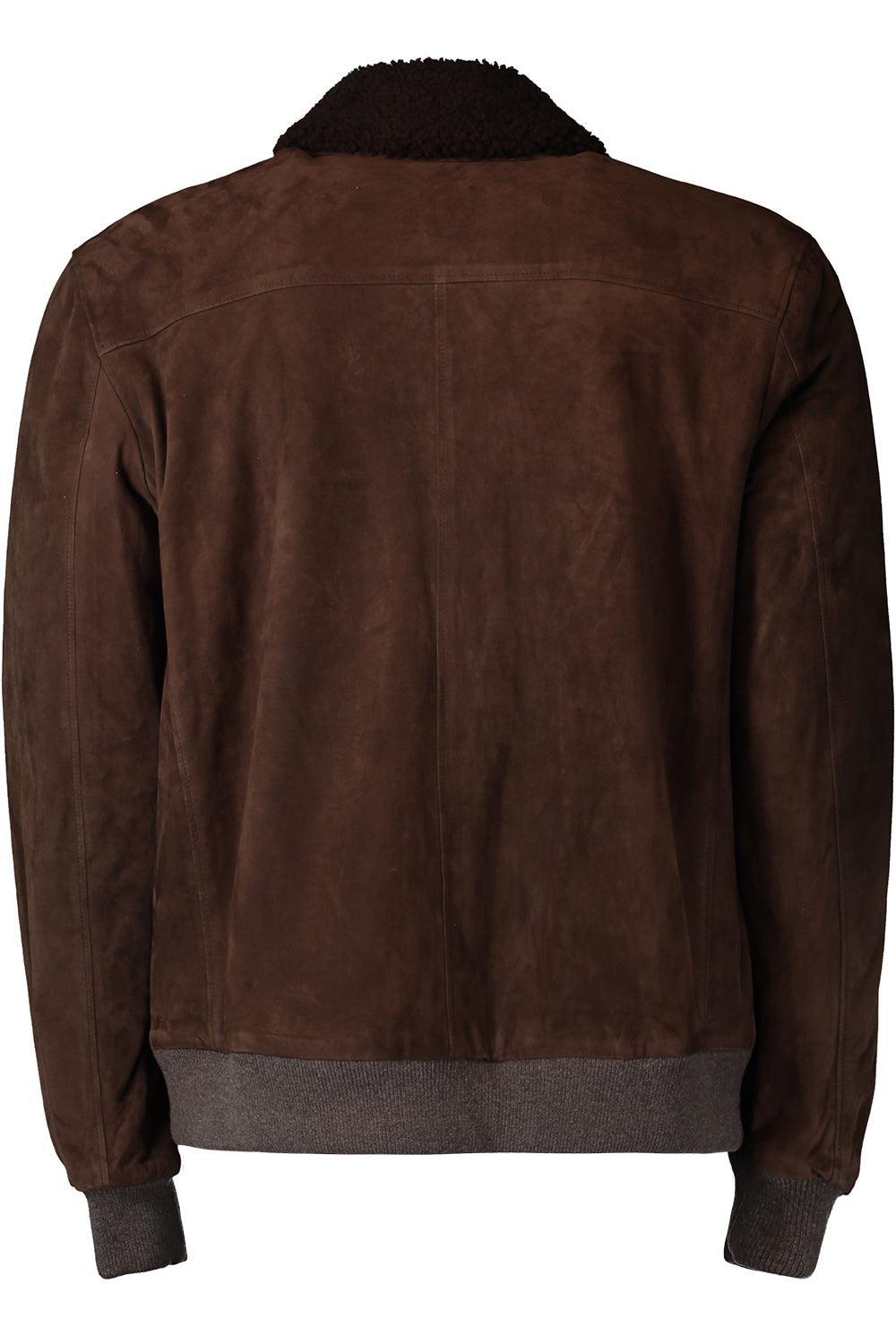 Full Zip Bomber Jacket-BROWN-52-MENSCLOTHINGJACKET-ELEVENTY