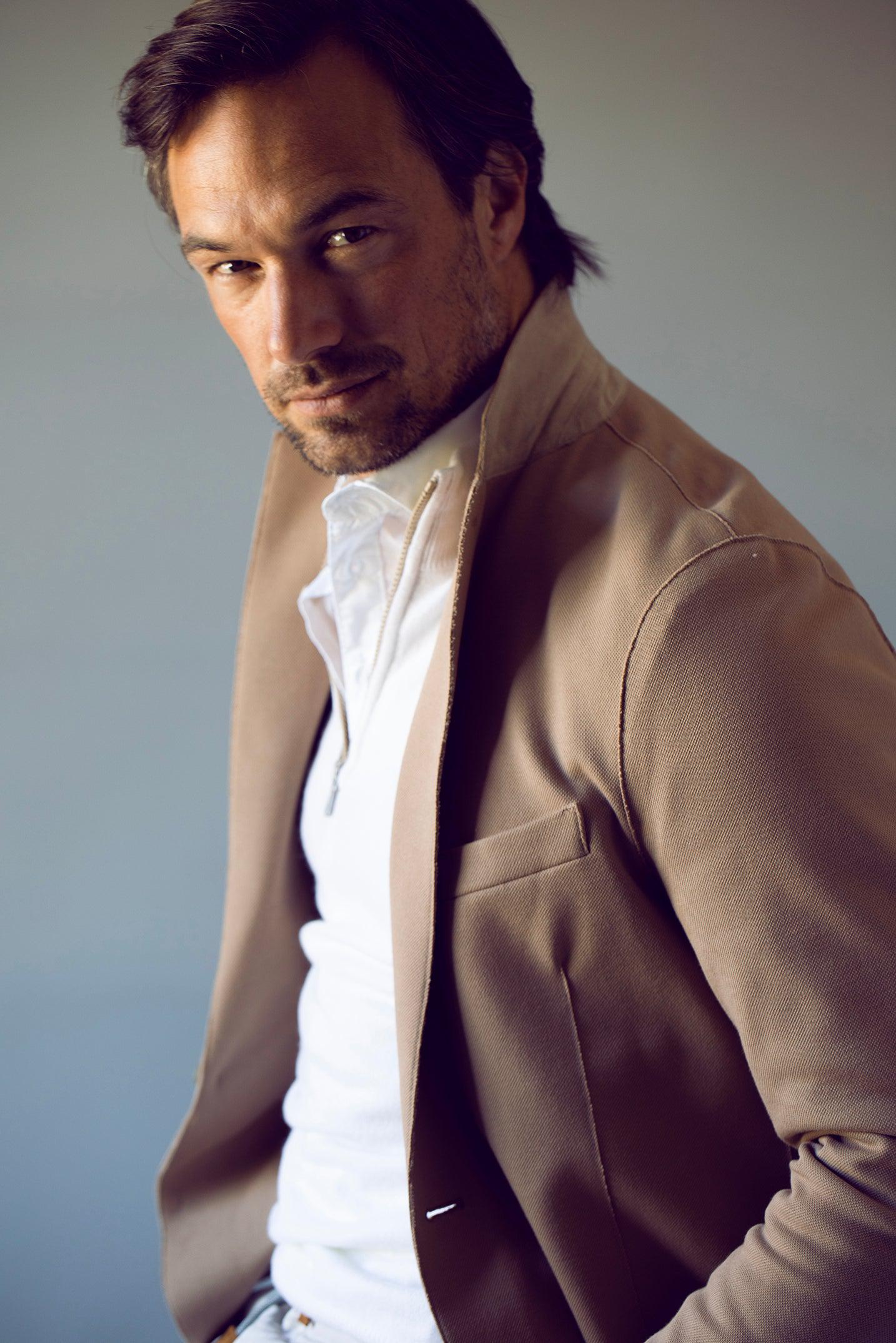 ELEVENTY-Single Breasted Jacket - Camel-