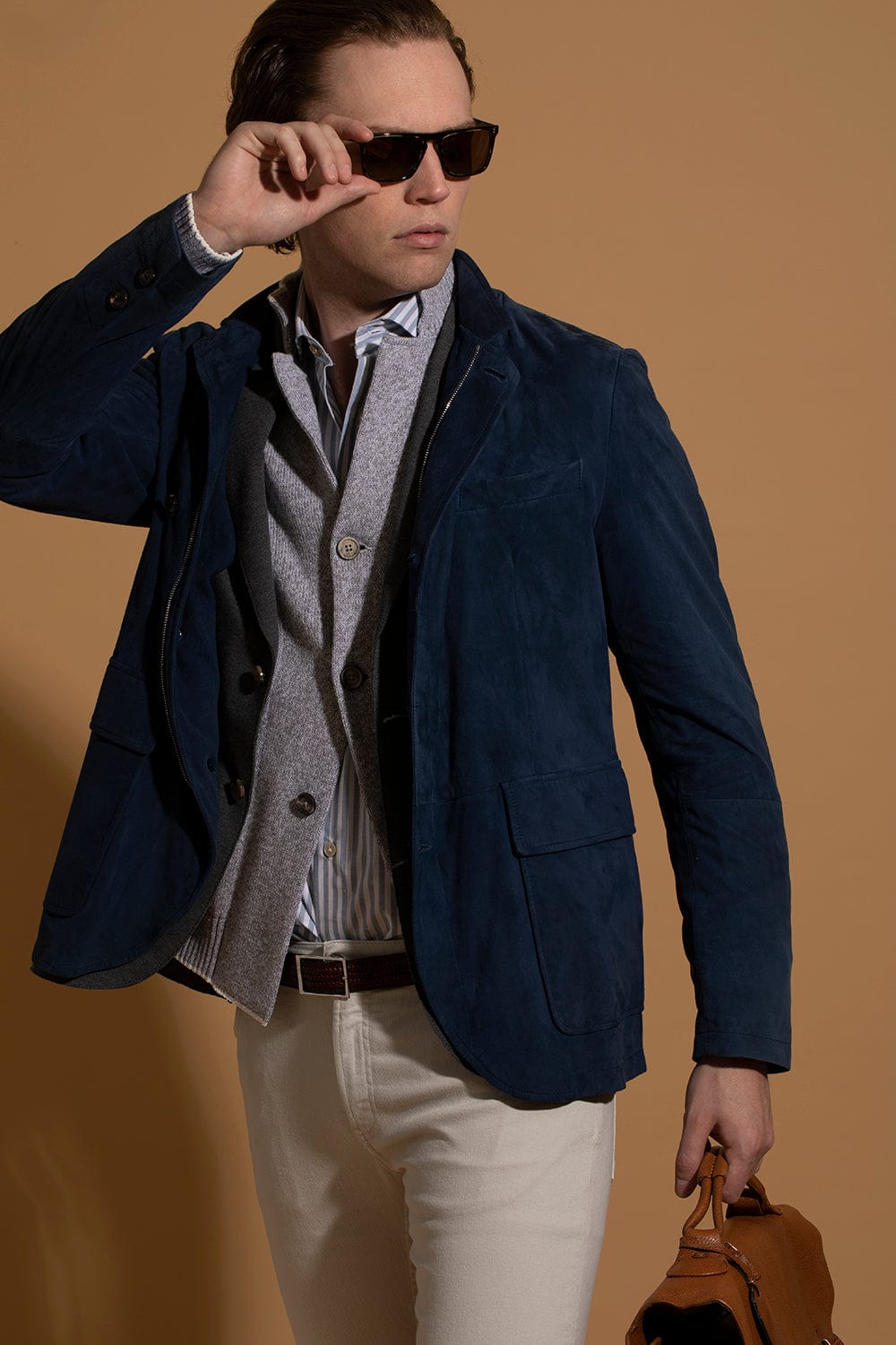ELEVENTY-Suede Hybrid Field Jacket-
