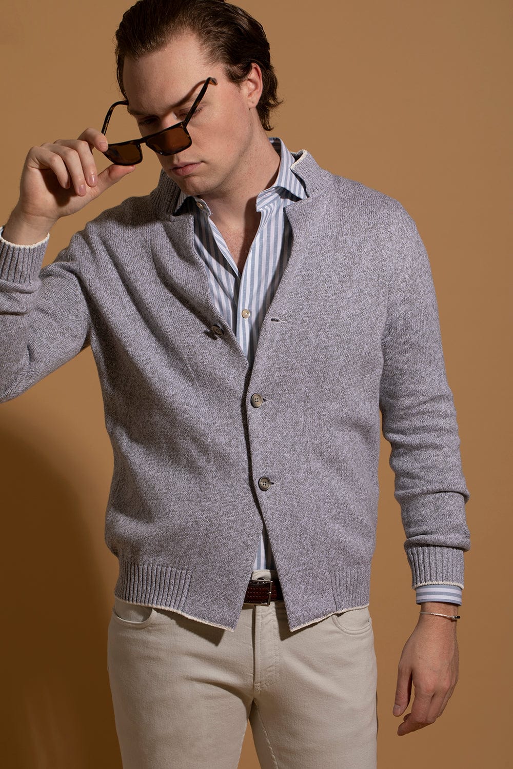 ELEVENTY-Knitted Jacket - Denim-