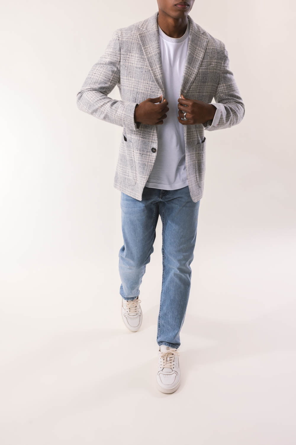 Single Breast Soft Jacket - Light Gray Melange | ELEVENTY