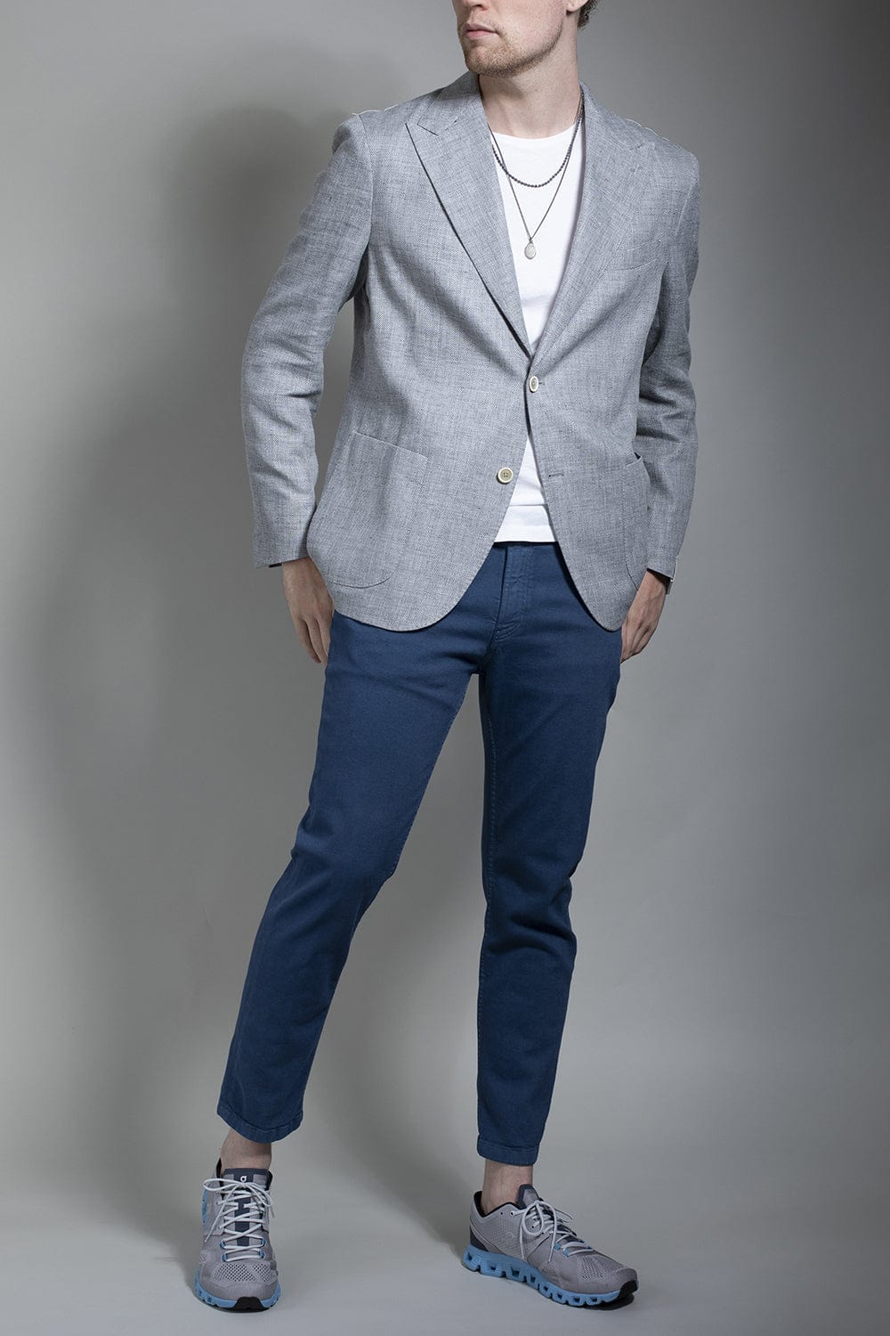 ELEVENTY-Single Breasted Jacket - Medium Grey-