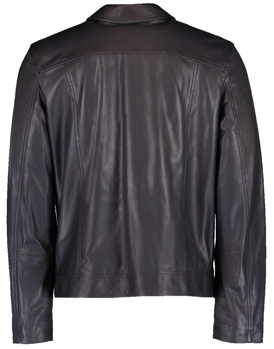ELEVENTY-Zip Front Leather Jacket-