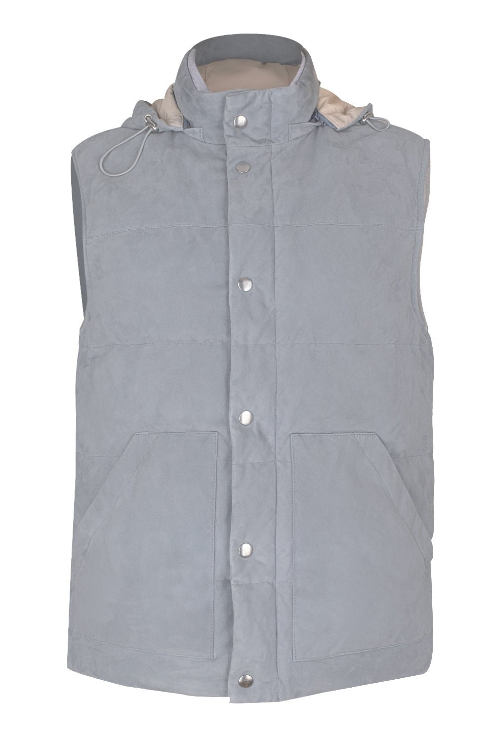 ELEVENTY-Hooded Puffer Vest-SKY BLUE