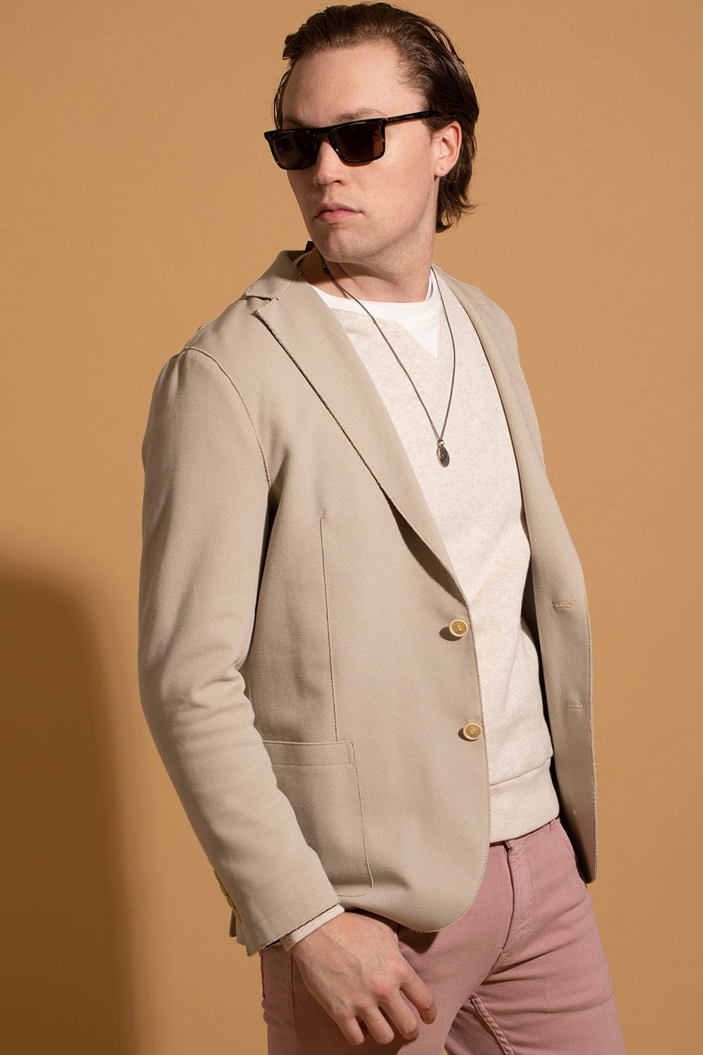 ELEVENTY-Single Breasted Jacket - Taupe-
