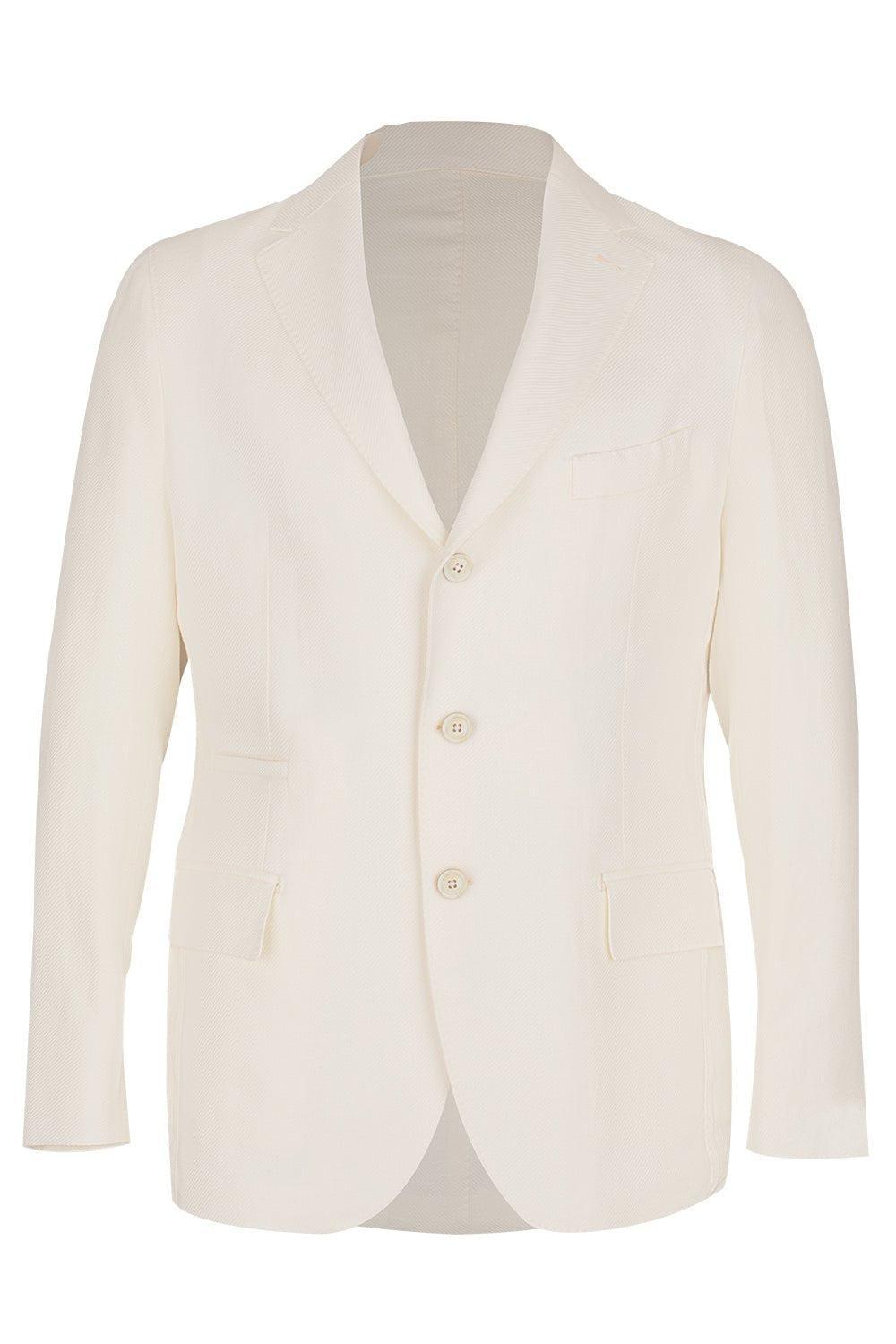 ELEVENTY-Single Breasted Jacket - White-