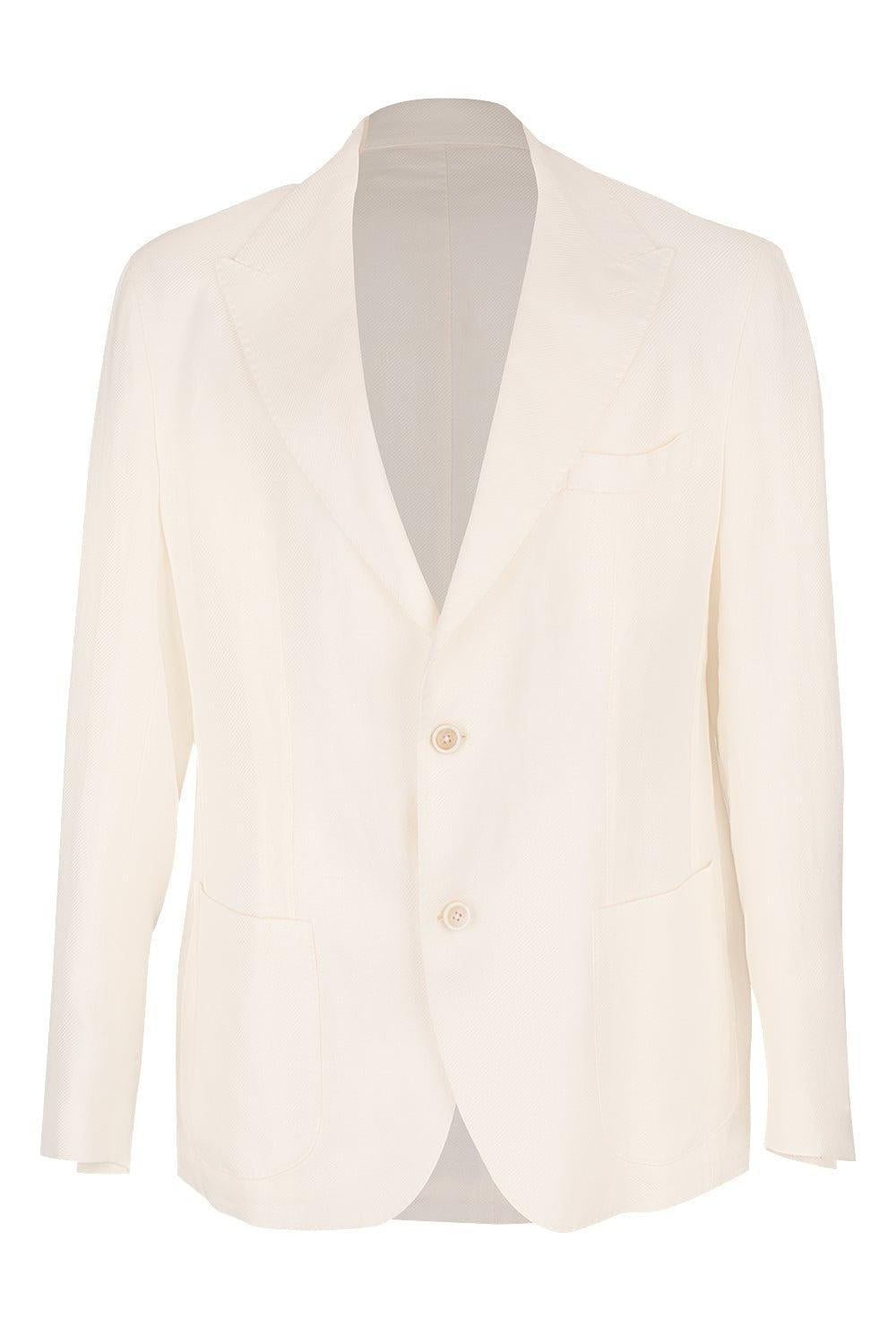 ELEVENTY-Two Button Jacket-WHITE
