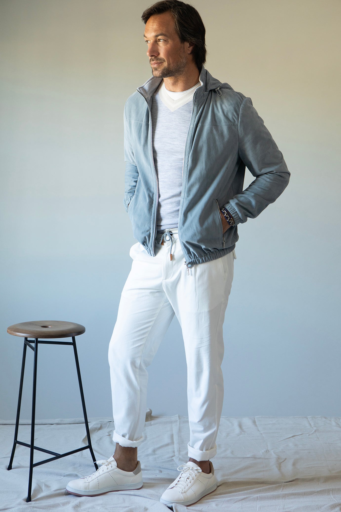 ELEVENTY-Suede Zip Up Jacket - Zucchero-