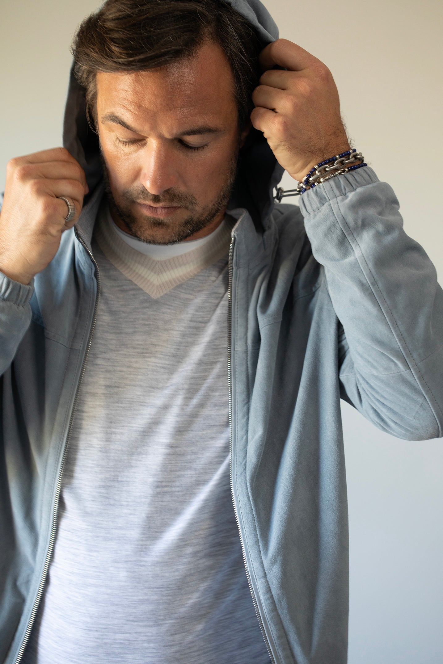 ELEVENTY-Suede Zip Up Jacket - Zucchero-