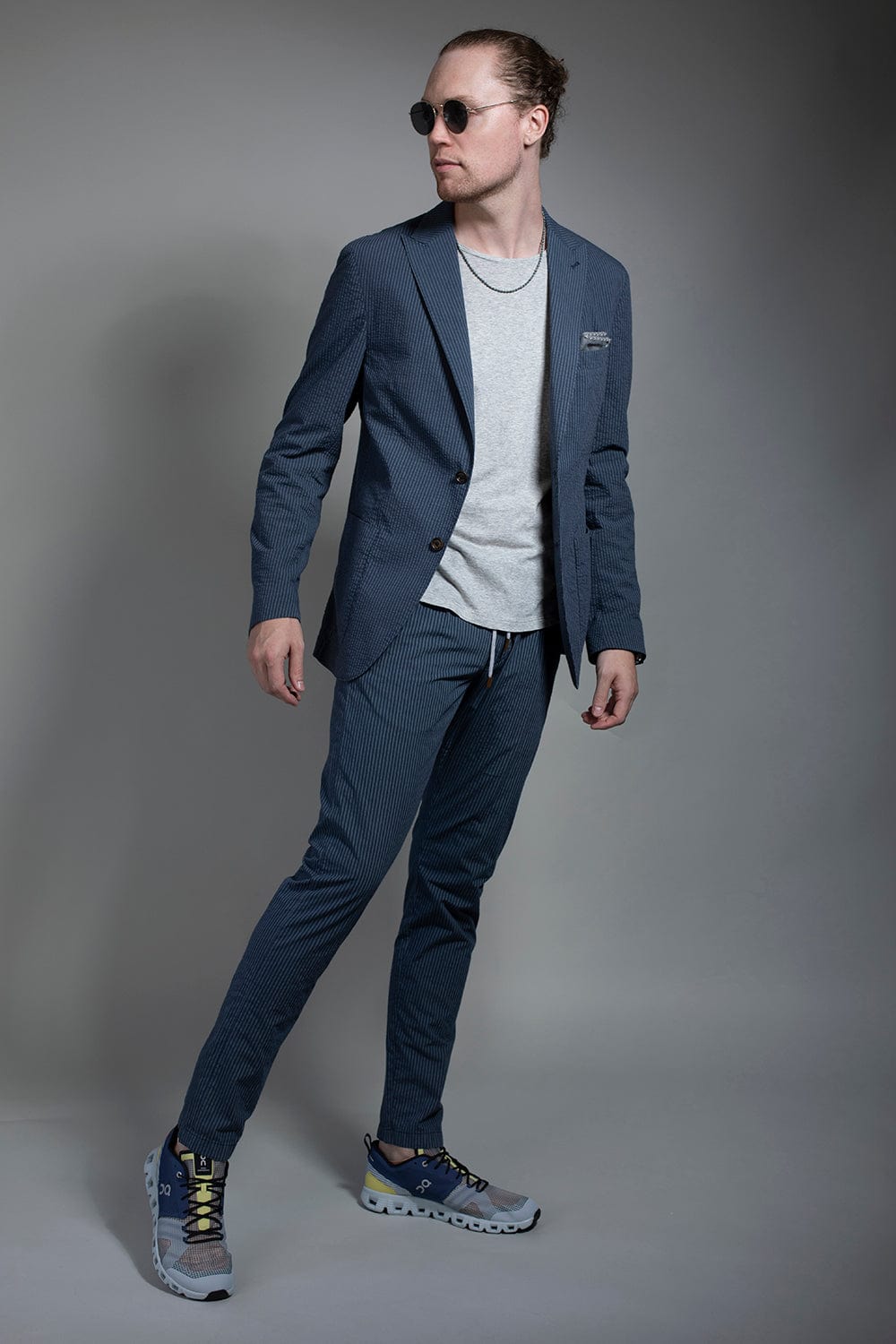ELEVENTY-Jogging Pant - Navy Stripe-